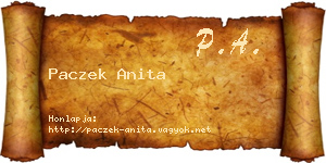Paczek Anita névjegykártya
